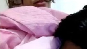 Sexy indian girl getting her tits sucked by her lover