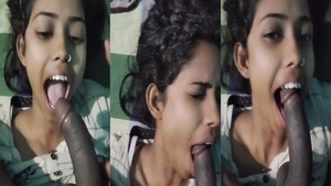 Indian girl gives her boyfriend a sensual blowjob in 364 video