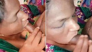 Desi wife gives a sensual blowjob in her village home