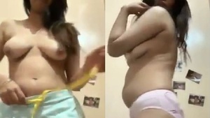 Indian beauty takes nude selfies in hot video