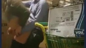 Older man gets naughty in the supermarket