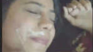 A beautiful girl gets shy and gives a mind-blowing blowjob to a big cock