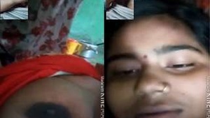 Desi Babe Teases Lover with Her Big Breasts on Video Call