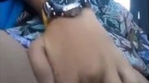 Lover having fun inside the car