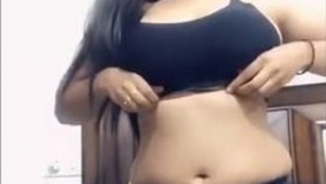 Horny girl showing her breasts and pussy