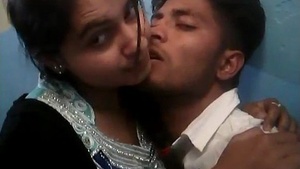 Couple romancing and kissing