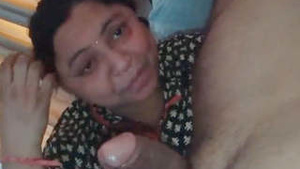 Desi woman gives blowjob with conversation