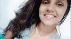 Beautiful cutie with amazing big boobs plays with her tits