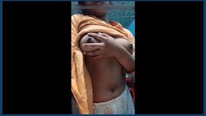 Cute indian girl shows her breasts
