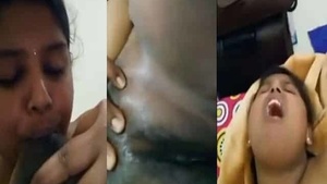 Indian girl with big boobs gets off on MMS while licking and fingering herself