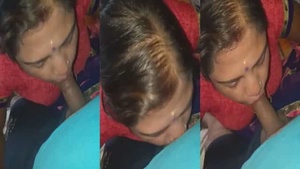 A client gets a sensual blowjob from a South Indian beauty