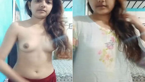 Indian Amateur Girl Teases with Her Big Breasts and Tight Pussy