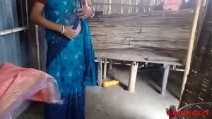 Sky Blue Sari Sonali fucks brother-in-law pure Bengali audio