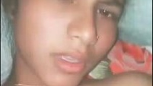 Cute indian girl showing breasts pressing and fucked