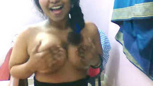 Busty Desi Lilly Shows Off Her Stockings