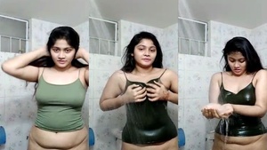 Desi Indian girl in panties dances on camera for the camera