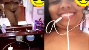 Cute Sri Lankan girl flaunts her ample assets