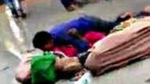 Wife and husband engage in open sex at a train station