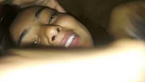 Pretty girl plays with her lover, Blowjob