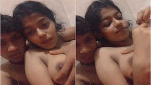 Amateur Indian Couples Romantic Encounter with Boob Pressing