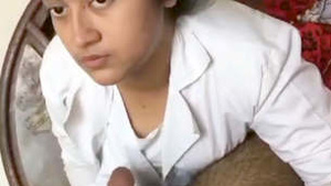 Beautiful College Girl Gives Blowjob and Rides in a Hot Video