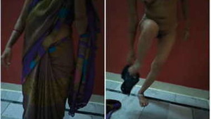 Skinny teen takes off sari to show her small tits and not only