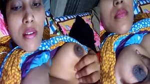 Bangladeshi wife showing her big boobs on selfie cam