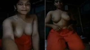 Cute black Girl Record Her Fingerring Selfie