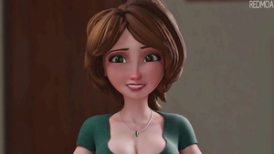 Aunt Cass is giving Redmoah a blow job.