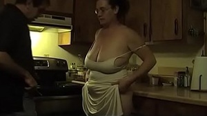 Wife pays the rent, big boobs.