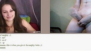 Spiffy Night Watchs CFNM Baffle Plass with cum accretion on high webcam