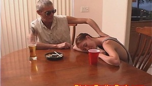 Tiny teenager fucks Daddy.