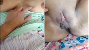 Horny Wife Boob Pressing And Wet Pussy licking and Fingering By Hubby