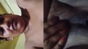 Unsatisfied Bengali wife and licking pussy on cam