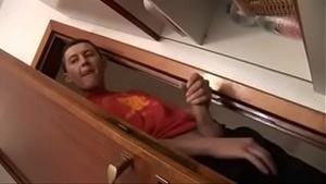 Boy punching a stick in the sexy