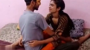 Dehati teen girl with lover on cam