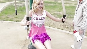 Narrow teenage cheerleader