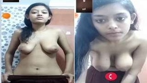 Cute Girl Showing Boobs Pussy To Lover On Video Call