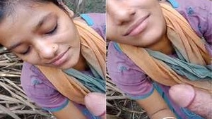 Cute indian Girl Outdoor Blowjob
