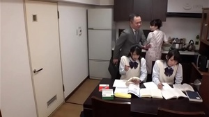 Japanese father fucks his teenage daughters