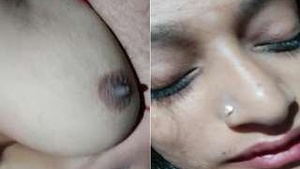 Hot Desi Wife with big Boobs Pressing