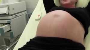 Pregnant body of men Anant strong contractions