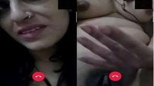 Sexy Desi Bhabhi Showing Boobs and Pussy Video call