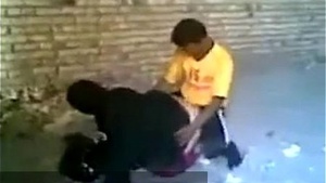 Friends recording a girl in a hijab having sex with a guy