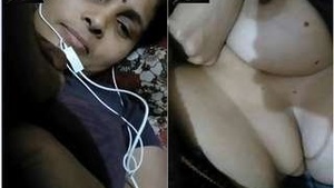 Horny Wife Showing Her Big Boobs on Video Call