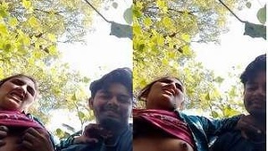 Sexy indian Girl Boob Pressing By Lover