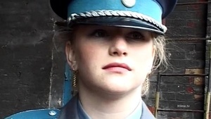 Office girl with big tits who got picked up by two men and fucked