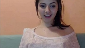 Innocent girl undressing on webcam