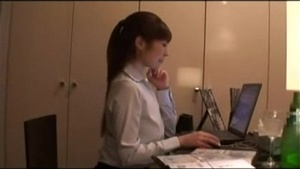 Hot secretary with her perfect body