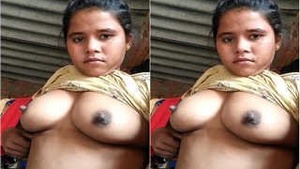 Cute Girl Shows her Big Boobs and Fingering